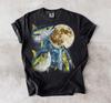 Yellowfin Tuna Fishing Tee, Full Moon Night Sky Design, Comfort Colors Cotton Shirt