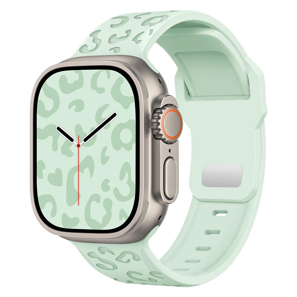 Blassminzgrünes magnetisches gewebtes Silikonarmband für Apple Watch Series 1-10