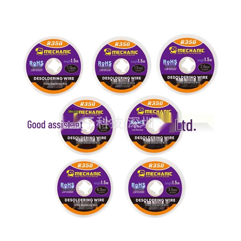 Efficient R350 Desoldering Wick for Quick Solder Joint Cleaning and PCB Scum Removal
