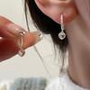 BF CLUB 925 Silver Earrings For Women Trendy Moonstone Heart Earring Jewelry Prevent Allergy Party Accessories