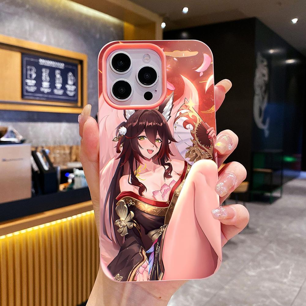 HSR Fugue Jelly Double layer Pink Mobile Phone Case for iPhone 17 16 15 14 13 12 11 Air Pro Max Plus Protective