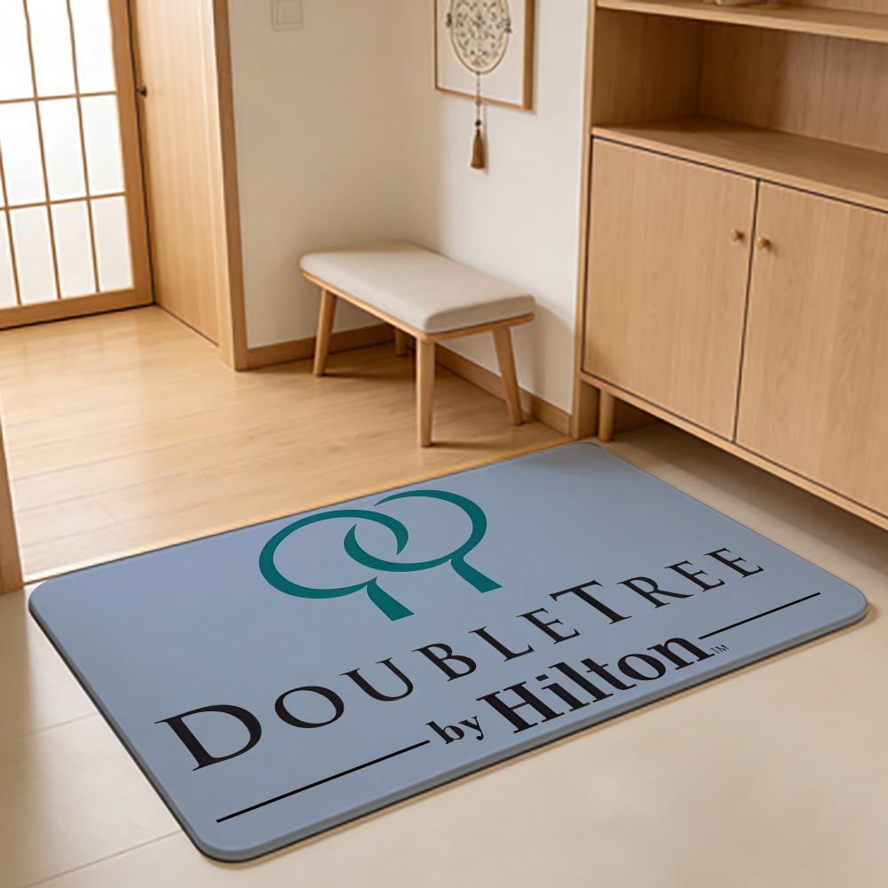 Fashion D-DoubleTree by Hilton Floor Mat Absorbent Floor Mat Non-Slip Entrance Rug for Bathrooms Restrooms and Toilets