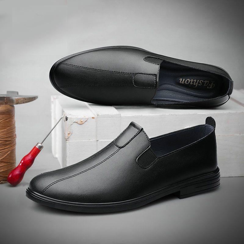 Spring and Autumn Casual Shoes Men's Gloves White Shoes Business Dress Leather Shoes Soft Sole Driving Shoes