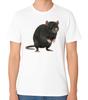 Schwarze Ratte Tier T-Shirt Niedliche Nagetier Grafik Unisex Tee