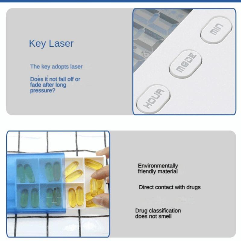 Rechargeable ABS Pc Pp Material Vibration Ring Reminder 5 Sets of Alarm Clock Smart Delivery Electronic Medicine Box