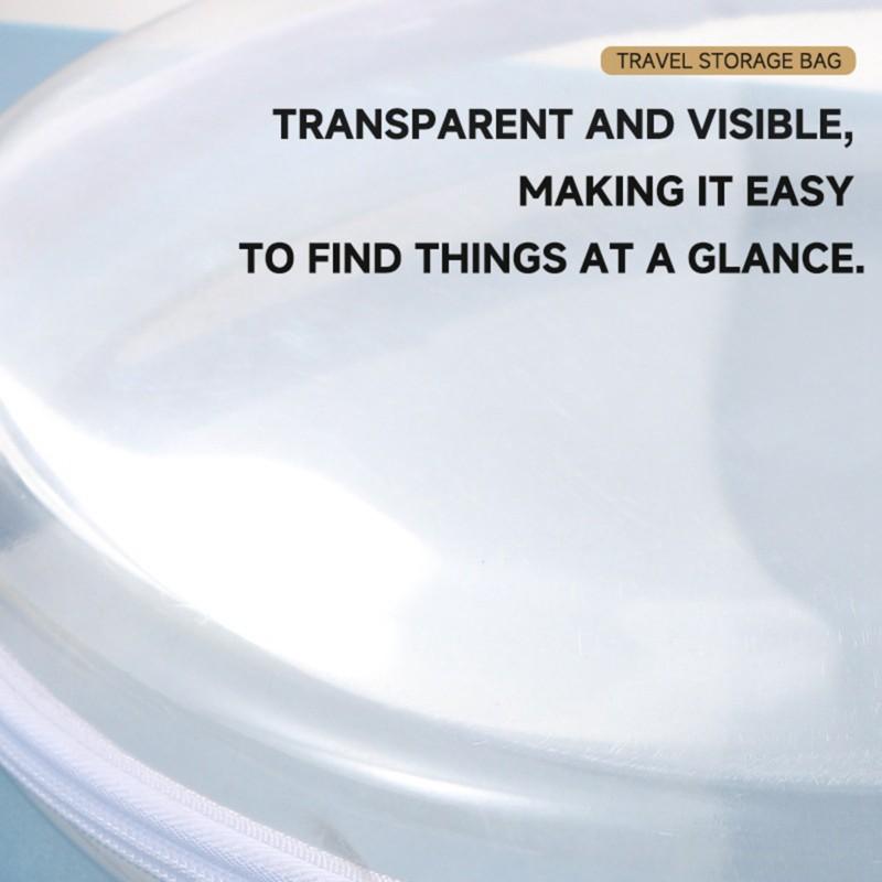 3PCS Clear Round Hard Shell Organizer Cases For Cosmetics Storage