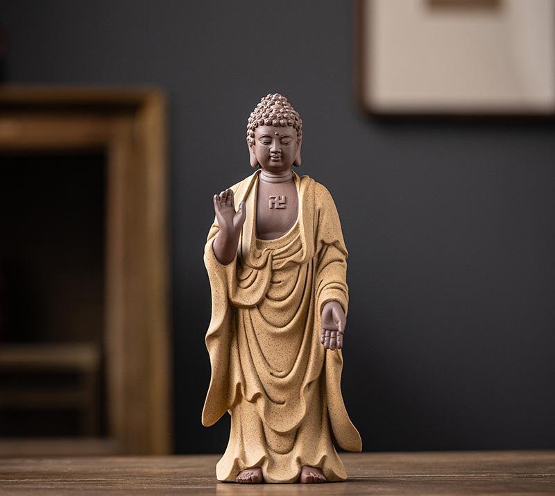 Ceramica Guanyin, Sakyamuni Ksitigarbha Bodhisattva Statua Figura Statue Cinese Statue di Buddha Casa Soggiorno Statue Feng Shui
