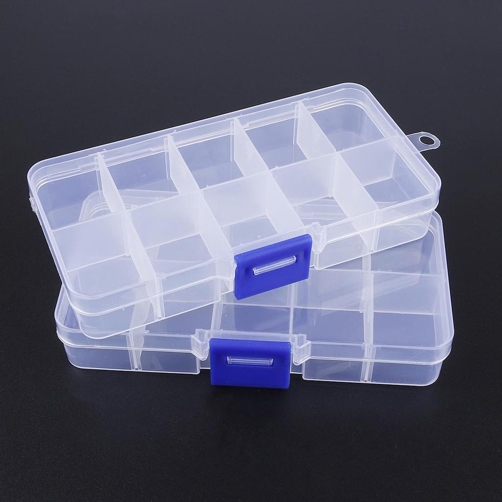 10 Compartments Adjustable Practical Storage Box Bead Ring Box Jewelry Presentation Organizer