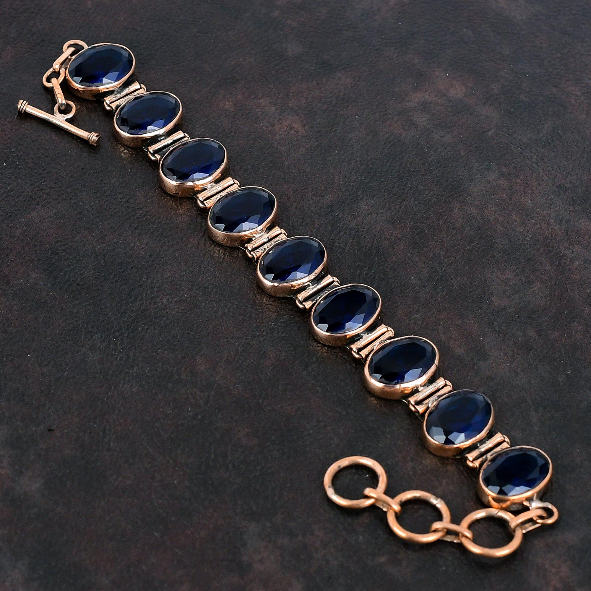 

Faceted Tanzanite Quartz Bracelet Copper Adjustable Chain Bracelet Dainty Jewelry Handmade Bracelet Gemstone Copper Jewelry Engagement Gifts Adjustable