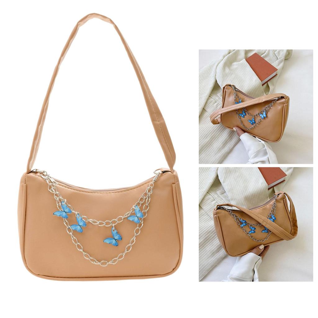 Small Underarm Handbag Party Business Wallet Casual Pouch Purse Women Shoulder Bag , Khaki