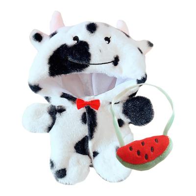 Niannyyhouse 20cm Doll Clothes, Cotton Doll Clothes, Bodysuit + Packet, 2-Piece Set, Cow Clothes, Dress-Up, for Stuffed Animals, Doll Baby Clothes (e)