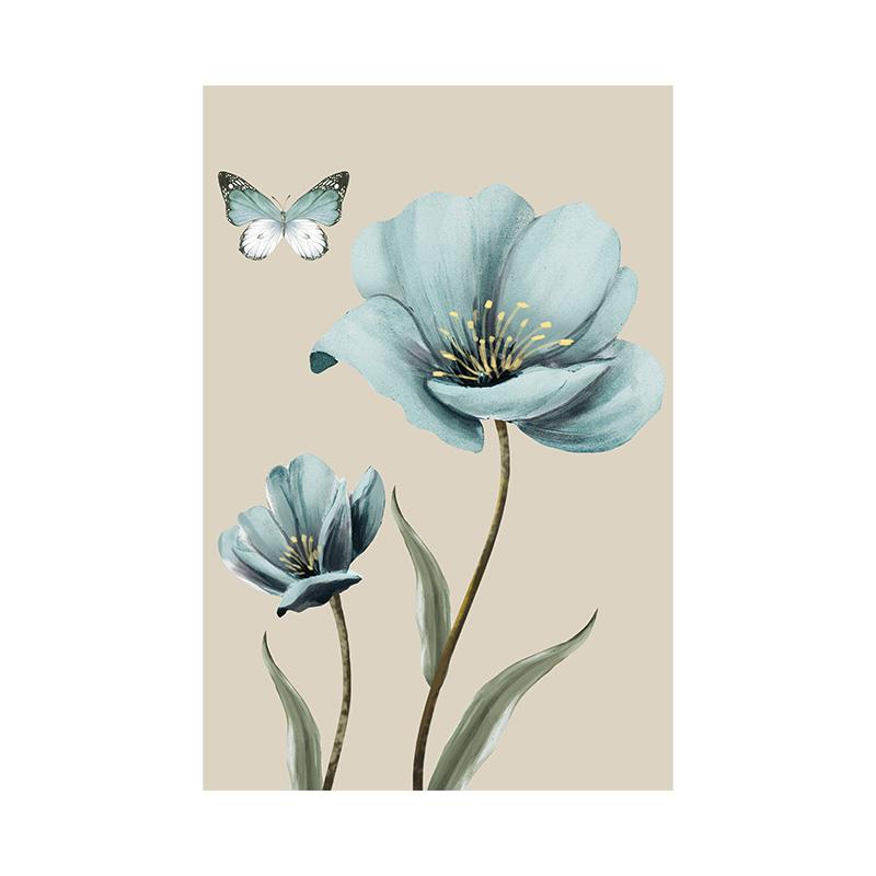 

для гостиной Золотой принт Cuadros Салон Decoracio Абстрактная картина на холсте с синим цветком Современная нежно-голубая настенная картина 20x30cm