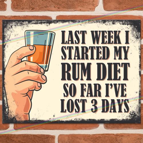

RUM DIET Funny Metal Signs Man Cave Shed Garage Vintage Retro Home Bar Tin SignAluminum 20x30cm（7.8x11.8inch）