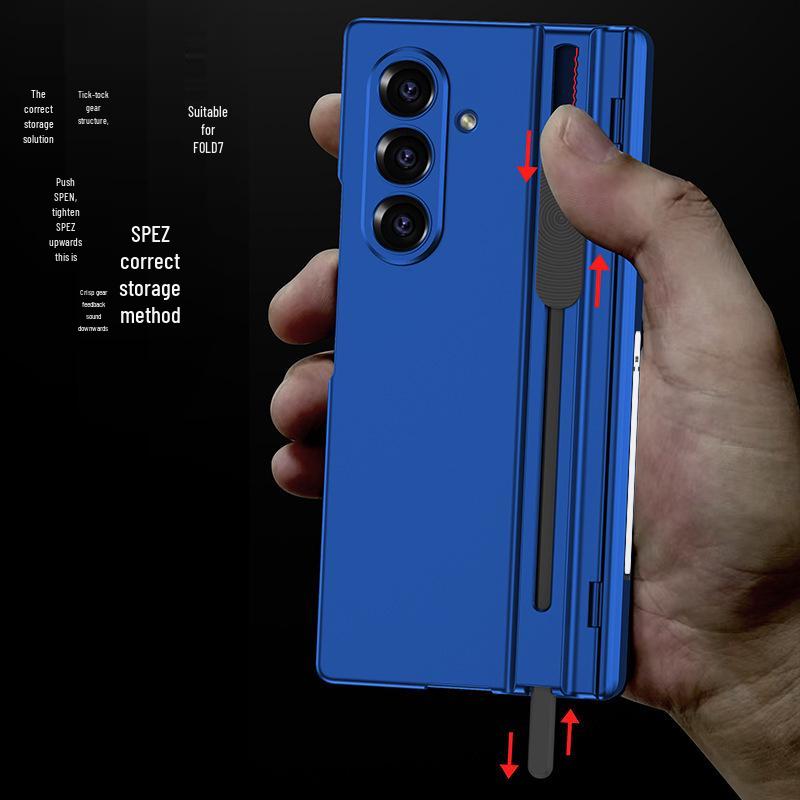 Samsung Z Fold7 Magnetic Hinge Stand Case with Pen Slot and Drop-Proof Protection