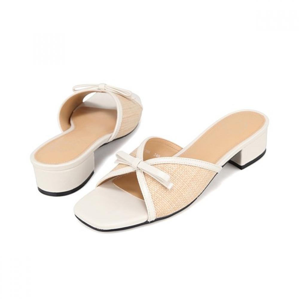 Barbara Women Rafia Fabric Casual Mule Sandals 3cm 2 Colors Bbj308