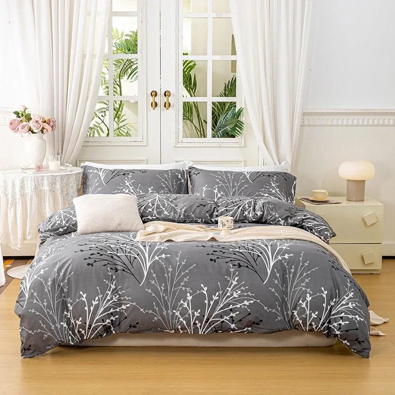

Leaf Floral Pattern Duvet Cover Set Soft And Skin-Friendly Duvet Cover Bedding Set For Hom US Twin(172x218cm)