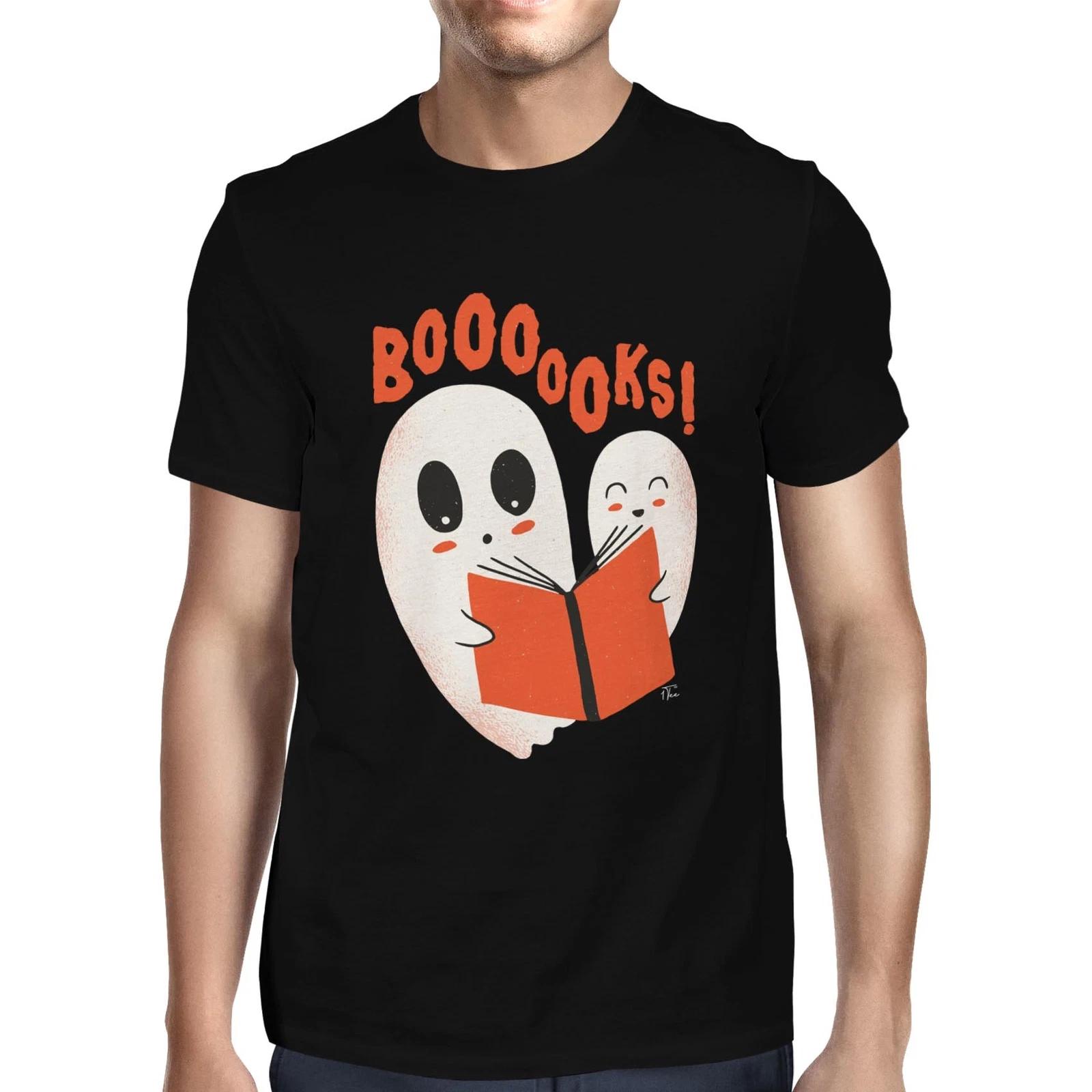 1Tee Mens Ghost Reading Book - Books T-Shirt L