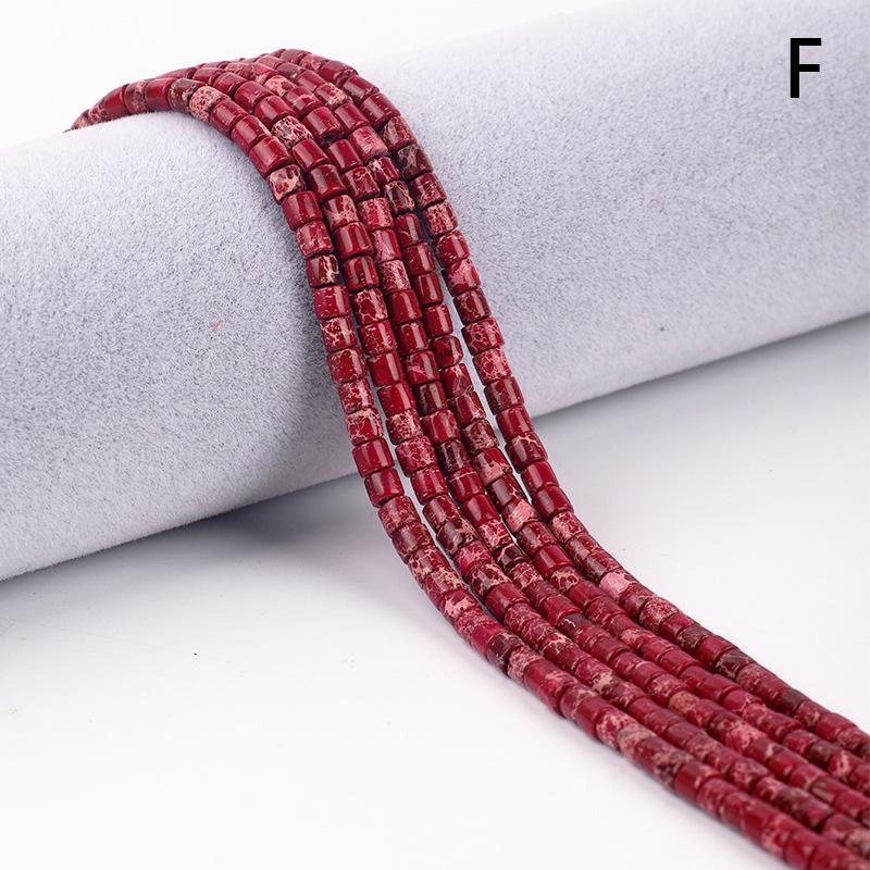 4x4mm Emperor Stone Cylinder Beads - Pink Opal, Xiuyu Serpentine, Flower Jade, Green Dragon Vein Spacer Beads