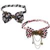 Halloween Vintage Poker Punk BowTie With Adjustable Alloy Gear Chain For Costume Parties And Novelty Event