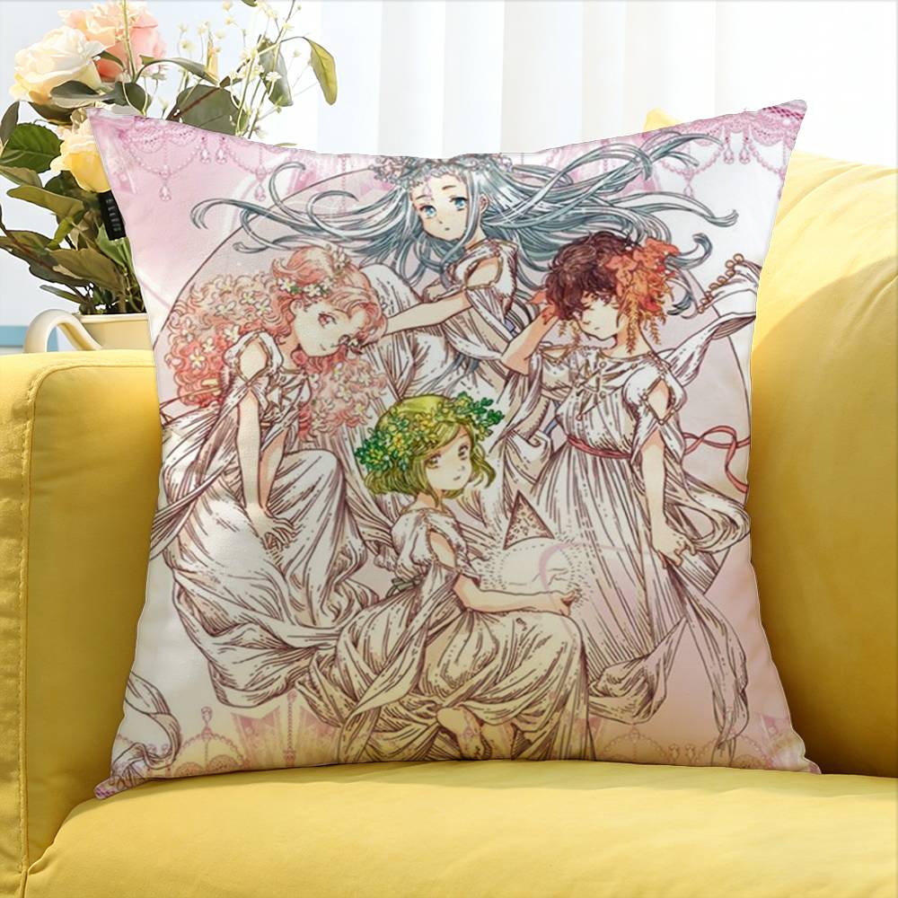 Anime Witch Hat Atelier Various Sizes Square Pillow Case For Car Home Bedchamber Decor