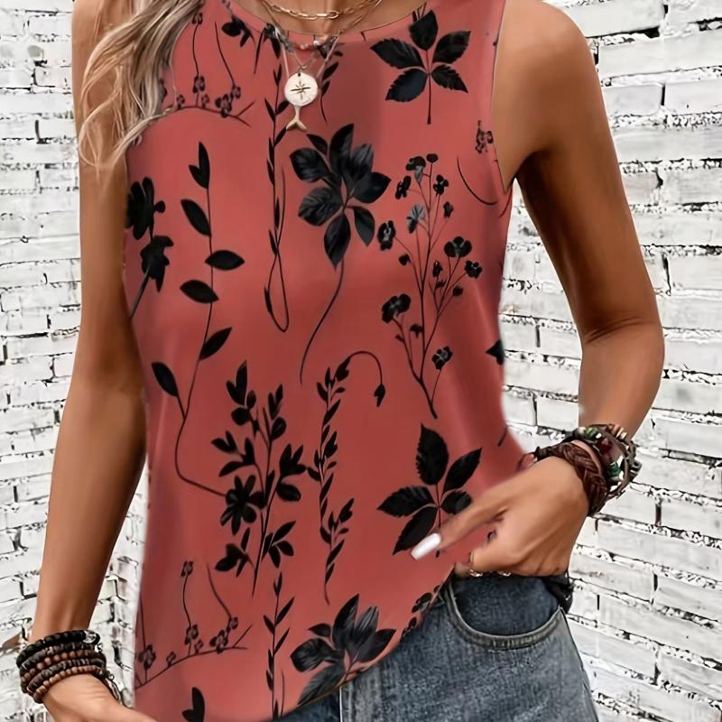 Printed Summer Women's Loose and Personalized Dream Catcher Mesh Printed Vest Top T-shirt Comfortable Sleeveless