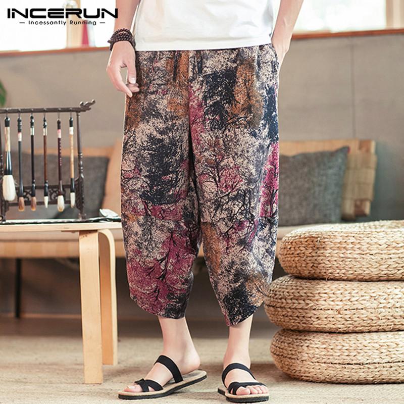 INCERUN Vintage Etnico Uomo Moda Estate Cropped Pantaloni floreali Stampati  casual in vita elastica acquista in modo economico — spedizione gratuita,  recensioni reali con foto — Joom