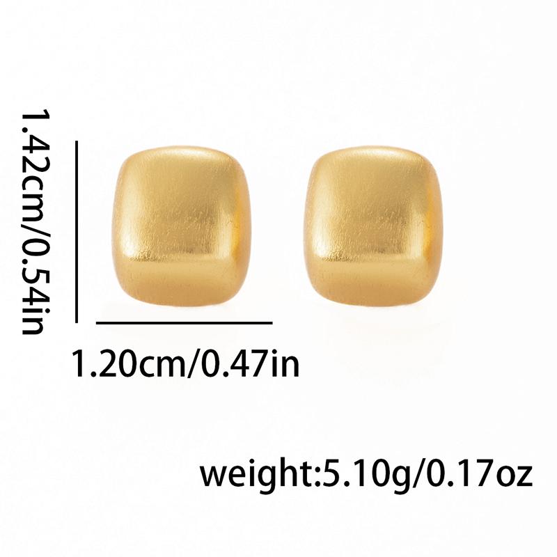 

ANENJERY Smooth surface Square Earrings for Women Men Simple Personality Unique New Trend Jewelry Gifts Wholesale Party золотий