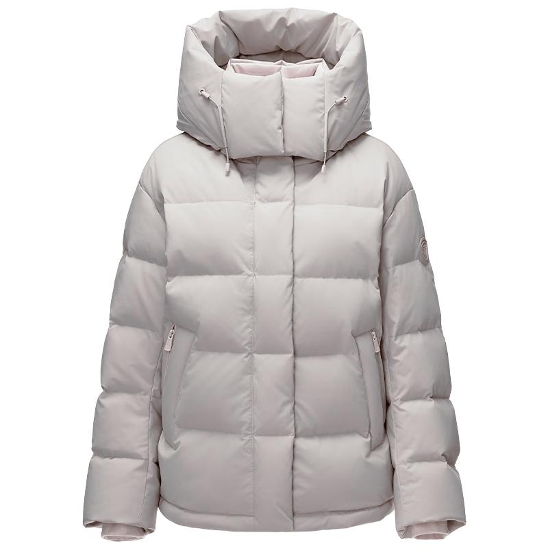 Tamboer Women's Short Puffer Down Jacket with Detachable Hood