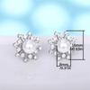 European and American fashionable women's simple snowflake pearl earrings, flower cute temperament, versatile earrings