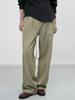 GENERALIDEA Belted Double-Pleat Wide Slacks [Olive] / Wbe3L11501