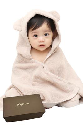 EQLITURE Baby Bathrobe [Mother-Chosen Safe Material with Softly Twisted Double-Layered Yarn] Made with Imabari Towels, a Baby Shower Gift for Boys and