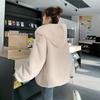 Autumn and winter new light fur coat women's imitation mink hair hooded short plush coat women