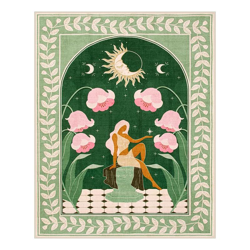 Bohemian Style Rug Large Size Home Decoration Mats Living Room Short Pile Washable Carpet Girl Bedroom Non-slip Soft Floor Mat