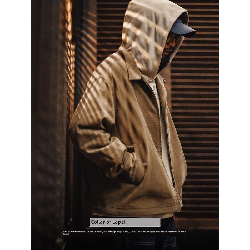 Madden Workwear American Retro Corduroy Harrington G9 Jacket Ame Casual Stand Collar Jacket for Men Spring