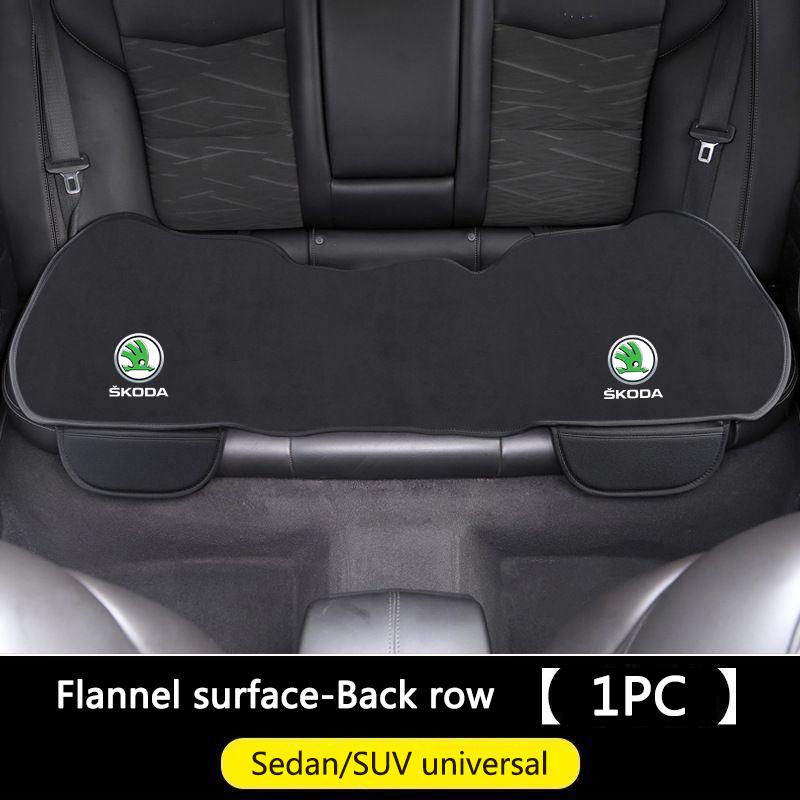 Car Front Rear Seat Cushion Flannel Non-Slip Cover For Skoda Octavia Superb Rapid Kodiaq Karoq Fabia Kamiq Enyaq Auto Accessory