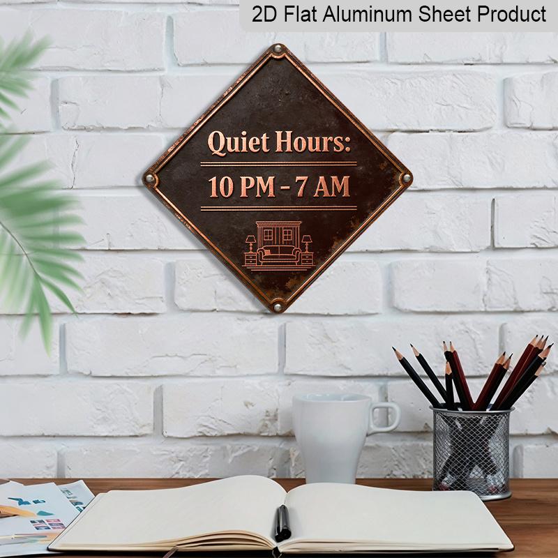 2D Flat - 1pc, Themed Around Quiet Living Habits, Wall Gift for Lifestyle Enthusiasts, Vintage Metal Sign, Suitable for Decorating Bedrooms