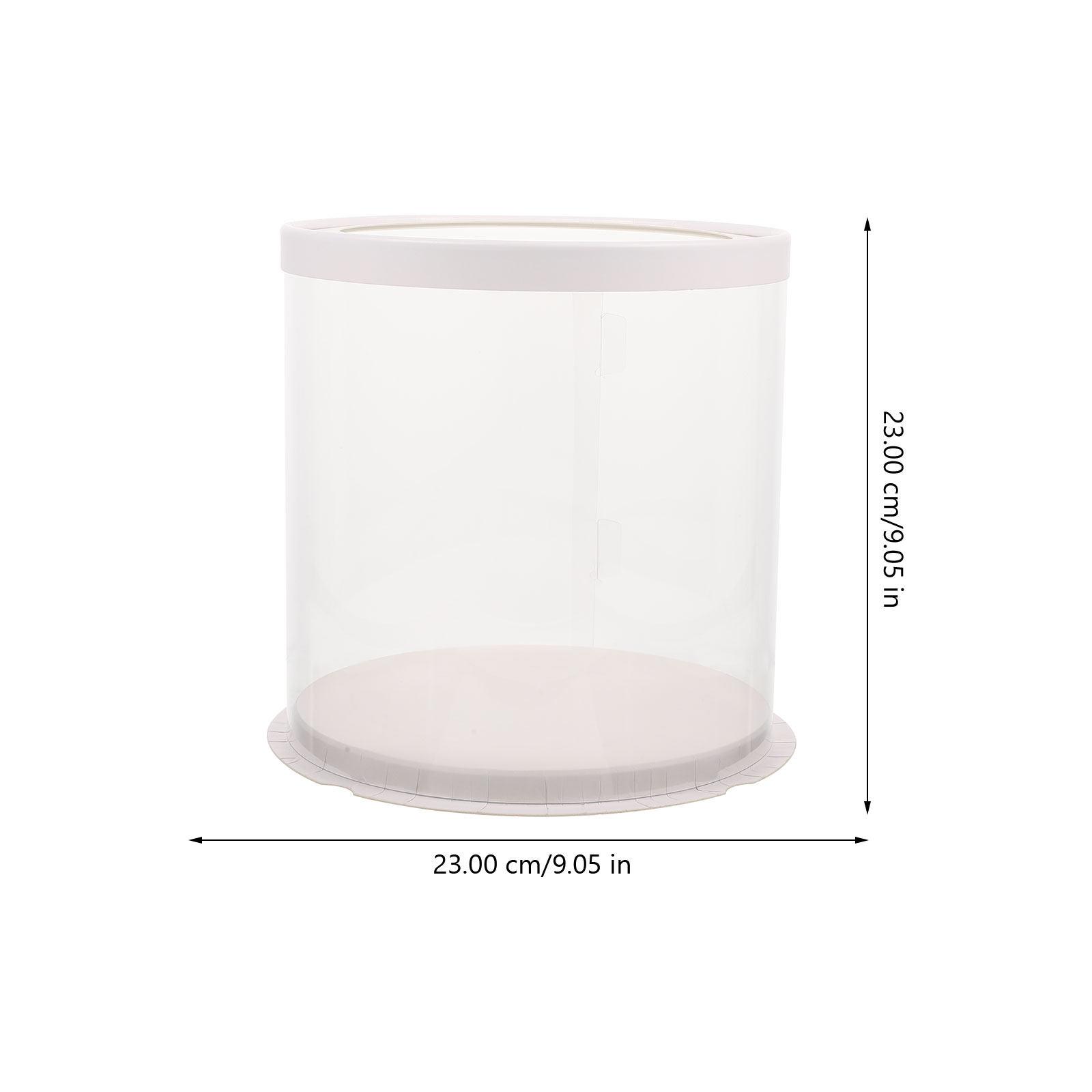 2Pcs Transparent Cake Boxes Round Portable Baking Carrier Birthday Cake Display Storage Box Baking Packing Box (as the picture,23X23X23CMother)