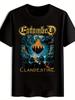 Casual Black T-shirt with "Entombed" Graphic Print - Short Sleeve