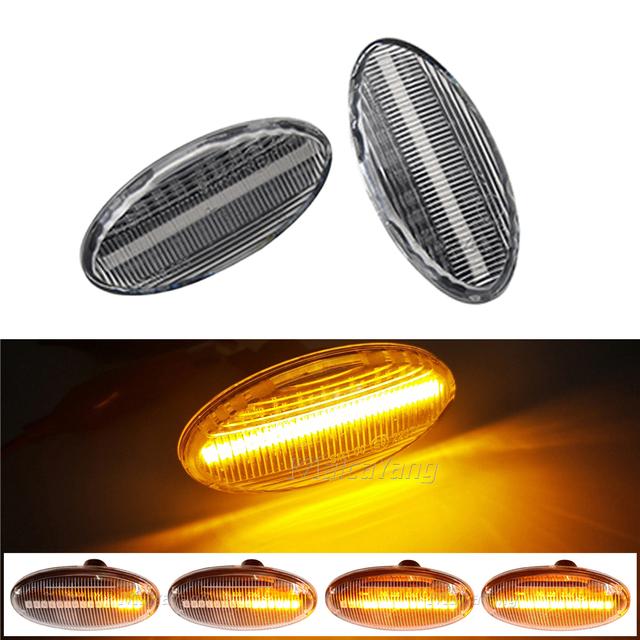 2piece LED Side Indicator Repeater Turn Signal Blinker Lamp For Mazda 2 3 5 6 GG GY MPS BT-50 MPV Smoked Clear Dynamic Lights