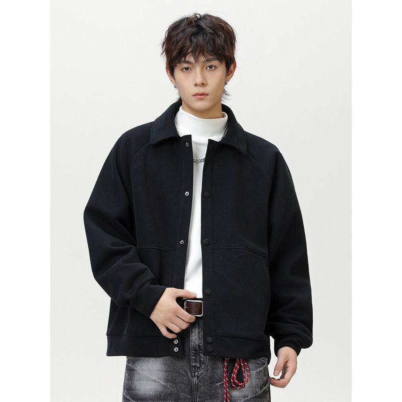 Wassup Spring and Autumn Style Lapel Jacket for Men 2025 New Trendy Brand Loose Casual Business Cool Woolen Jacket