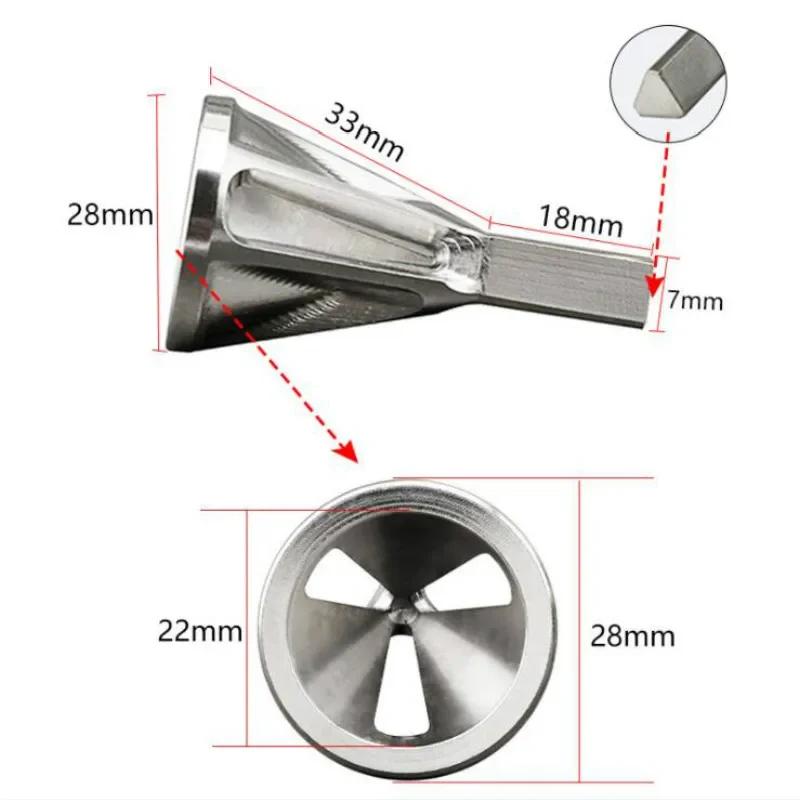 Tire Repair Deburring Tools Stainless Steel External Chamfer Tool Drill Bit Remove Burr Silver Motorcycle Car Repair Tool