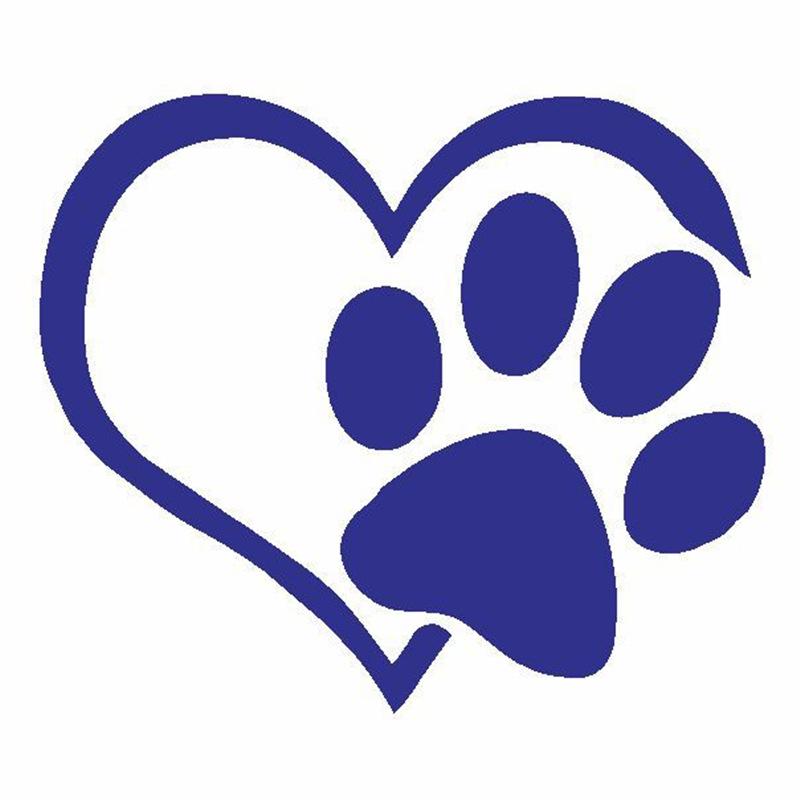 Reflective HeartPaw Vinyl Decal - Dog Footprint Car Sticker D9