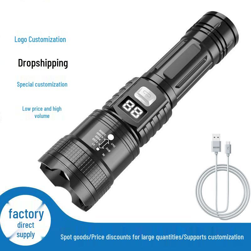 P50 Rechargeable Zoom Flashlight: Ultra-Bright, Long Battery Life for Indoor & Outdoor Use
