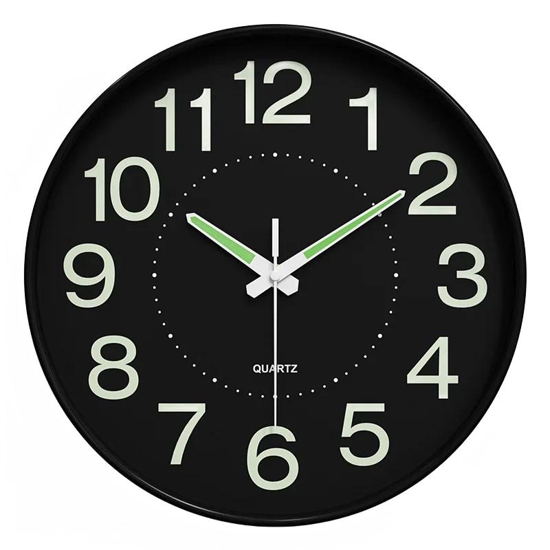 10 Inch Circular Minimalist and Fashionable Luminous Wall Clock Living Room Decoration Silent and Punch Free Wall Clock 3d