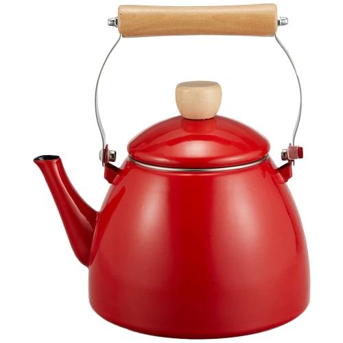 

Bestco IH-Compatible Enamel Kettle, 2.5L, Red, Glossy, ND-4445
