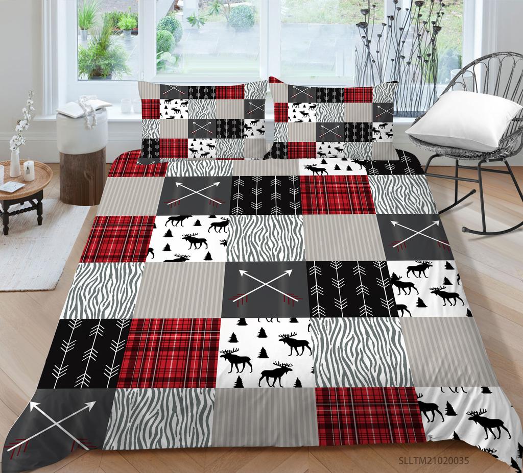 Luxus-Home-Bettwäsche-Set, Flaggen-Druck, Bettbezug, Kissenbezug, Home-Bettwäsche-Set, AU/EU/US, volle Größe, Einzel-/Doppelbett, Wohnmöbel