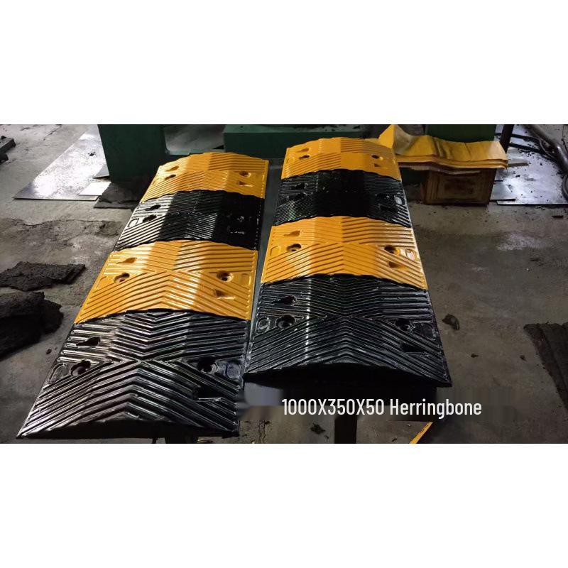 Rubber Speed Bump: Door, Road, Groove, Ramp Mat - Parking Wheel Stopper with Shock Absorption.