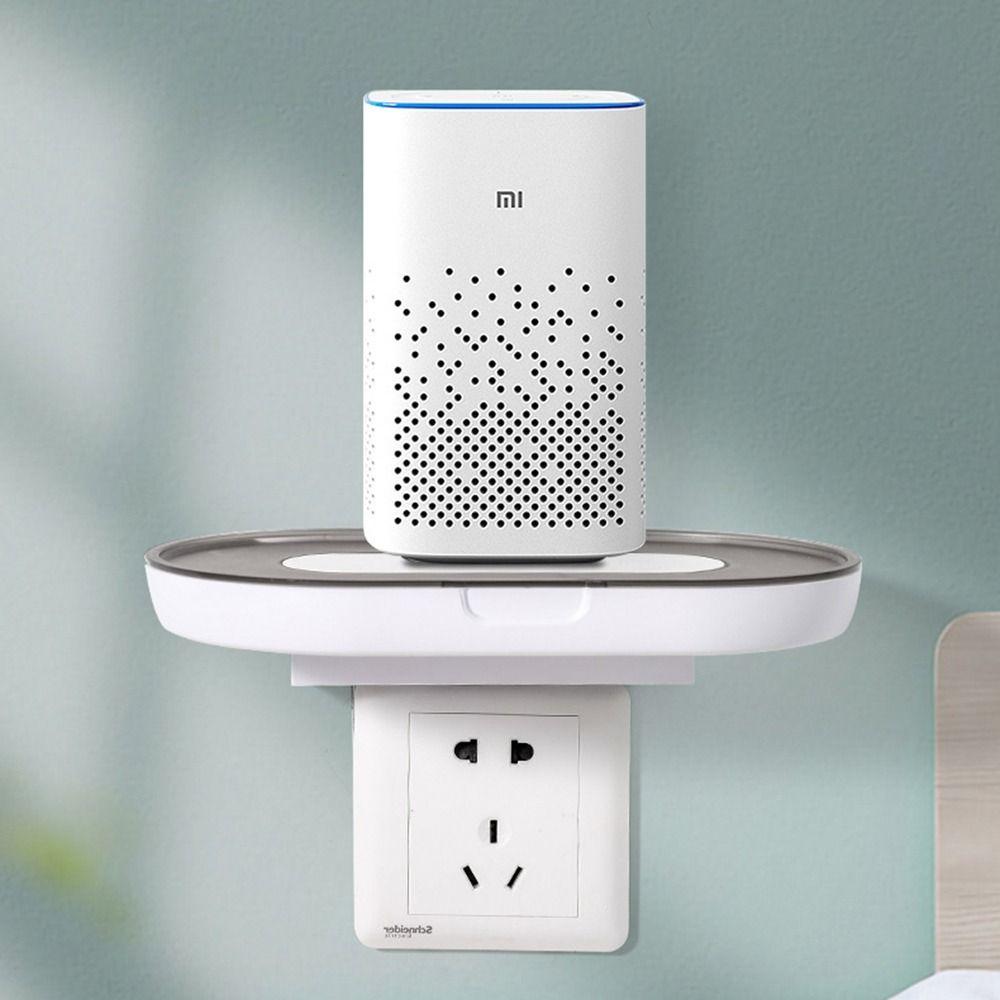 

Wall Mount TV Set Top Box Holder Multifunctional Hanging Rack Plug Board Bracket Mobile Phone