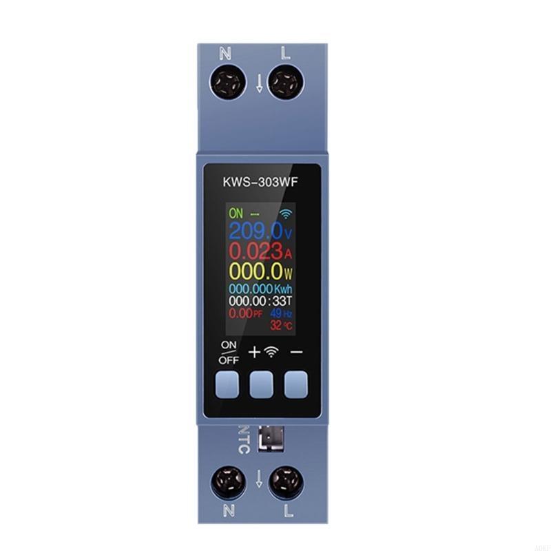 Current Power Factor KWH Electric Frequency Temperature Testing Meter Din Monitors Power Energy Tester A0KF