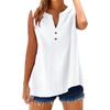 Women's Shirt Summer Fashion Casual Button Loose Sleeveless Bamboo Cotton Top Women's Wear